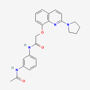 N-(3-acetamidophenyl)-2-((2-(pyrrolidin-1-yl)quinolin-8-yl)oxy)acetamide