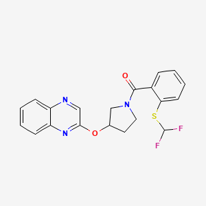 2-[(1-{2-[(Difluoromethyl)sulfanyl]benzoyl}pyrrolidin-3-yl)oxy]quinoxaline