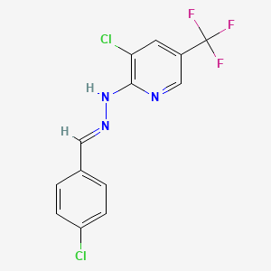 3-chloro-2-[(E)-2-[(4-chlorophenyl)methylidene]hydrazin-1-yl]-5-(trifluoromethyl)pyridine