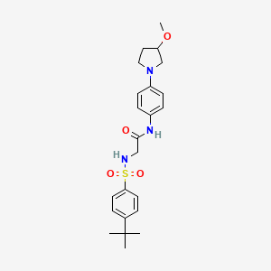 2-(4-(tert-butyl)phenylsulfonamido)-N-(4-(3-methoxypyrrolidin-1-yl)phenyl)acetamide