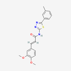 molecular formula C20H19N3O3S B2396971 (E)-3-(3,4-dimethoxyphenyl)-N-(5-(m-tolyl)-1,3,4-thiadiazol-2-yl)acrylamide CAS No. 476459-94-6