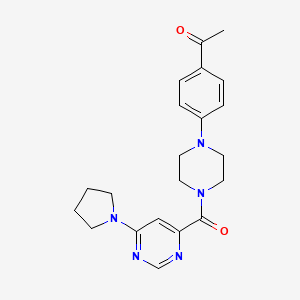 1-(4-(4-(6-(Pyrrolidin-1-yl)pyrimidine-4-carbonyl)piperazin-1-yl)phenyl)ethanone