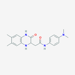 molecular formula C20H24N4O2 B2396995 N-[4-(dimethylamino)phenyl]-2-(6,7-dimethyl-3-oxo-1,2,3,4-tetrahydroquinoxalin-2-yl)acetamide CAS No. 1008694-84-5