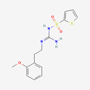 molecular formula C14H17N3O3S2 B2397013 N'-[2-(2-methoxyphenyl)ethyl]-N-(thiophene-2-sulfonyl)guanidine CAS No. 869075-60-5