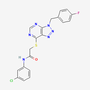 molecular formula C19H14ClFN6OS B2397021 N-(3-chlorophenyl)-2-((3-(4-fluorobenzyl)-3H-[1,2,3]triazolo[4,5-d]pyrimidin-7-yl)thio)acetamide CAS No. 863457-70-9