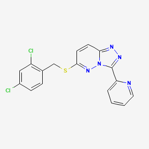 molecular formula C17H11Cl2N5S B2397055 2-(6-{[(2,4-dichlorophenyl)methyl]sulfanyl}-[1,2,4]triazolo[4,3-b]pyridazin-3-yl)pyridine CAS No. 868968-16-5