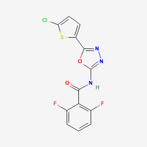 molecular formula C13H6ClF2N3O2S B2397090 N-[5-(5-chlorothiophen-2-yl)-1,3,4-oxadiazol-2-yl]-2,6-difluorobenzamide CAS No. 888410-70-6