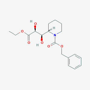 molecular formula C18H25NO6 B023971 Ethyl N-Benzyloxycarbonyl-3-[(2R)-piperidinyl)]-(2R,3S)-dihydroxrpropanoate CAS No. 160169-48-2