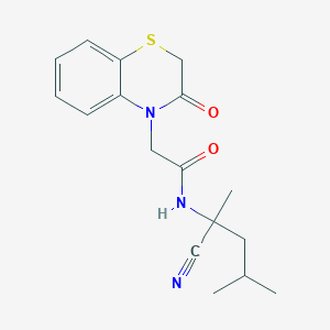 molecular formula C17H21N3O2S B2397113 N-(1-cyano-1,3-dimethylbutyl)-2-(3-oxo-3,4-dihydro-2H-1,4-benzothiazin-4-yl)acetamide CAS No. 1797623-36-9