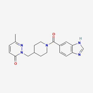 molecular formula C19H21N5O2 B2397117 2-{[1-(1H-1,3-benzodiazole-5-carbonyl)piperidin-4-yl]methyl}-6-methyl-2,3-dihydropyridazin-3-one CAS No. 2097891-77-3