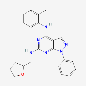 molecular formula C23H24N6O B2397128 N~4~-(2-methylphenyl)-1-phenyl-N~6~-(tetrahydrofuran-2-ylmethyl)-1H-pyrazolo[3,4-d]pyrimidine-4,6-diamine CAS No. 955284-92-1