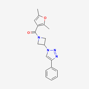 molecular formula C18H18N4O2 B2397142 (2,5-dimethylfuran-3-yl)(3-(4-phenyl-1H-1,2,3-triazol-1-yl)azetidin-1-yl)methanone CAS No. 2034445-90-2