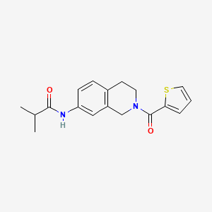 molecular formula C18H20N2O2S B2397150 N-(2-(thiophene-2-carbonyl)-1,2,3,4-tetrahydroisoquinolin-7-yl)isobutyramide CAS No. 955641-79-9