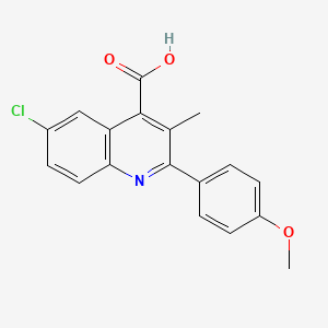 B2397183 6-Chloro-2-(4-methoxyphenyl)-3-methylquinoline-4-carboxylic acid CAS No. 932796-35-5