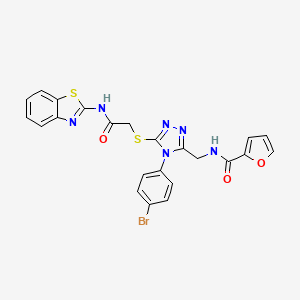 molecular formula C23H17BrN6O3S2 B2397211 N-((5-((2-(benzo[d]thiazol-2-ylamino)-2-oxoethyl)thio)-4-(4-bromophenyl)-4H-1,2,4-triazol-3-yl)methyl)furan-2-carboxamide CAS No. 392685-00-6