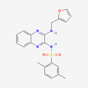 molecular formula C21H20N4O3S B2397218 N-(3-{[(furan-2-yl)methyl]amino}quinoxalin-2-yl)-2,5-dimethylbenzene-1-sulfonamide CAS No. 714927-81-8