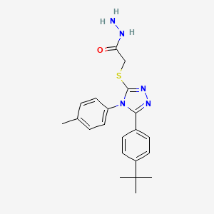 molecular formula C21H25N5OS B2397219 2-{[5-(4-tert-butylphenyl)-4-(4-methylphenyl)-4H-1,2,4-triazol-3-yl]sulfanyl}acetohydrazide CAS No. 893726-67-5