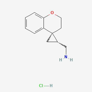 B2397238 [(1'R,4S)-Spiro[2,3-dihydrochromene-4,2'-cyclopropane]-1'-yl]methanamine;hydrochloride CAS No. 2361610-16-2
