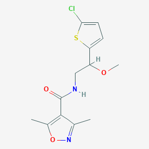 molecular formula C13H15ClN2O3S B2397276 N-[2-(5-chlorothiophen-2-yl)-2-methoxyethyl]-3,5-dimethyl-1,2-oxazole-4-carboxamide CAS No. 2034598-54-2