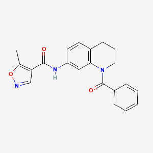 molecular formula C21H19N3O3 B2397322 N-(1-benzoyl-1,2,3,4-tetrahydroquinolin-7-yl)-5-methylisoxazole-4-carboxamide CAS No. 1428372-08-0