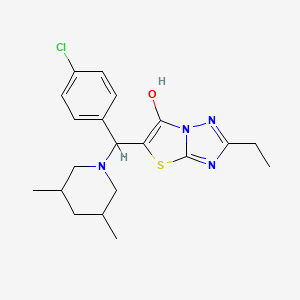 5-((4-Chlorophenyl)(3,5-dimethylpiperidin-1-yl)methyl)-2-ethylthiazolo[3,2-b][1,2,4]triazol-6-ol
