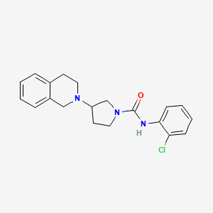 molecular formula C20H22ClN3O B2397346 N-(2-chlorophenyl)-3-(3,4-dihydroisoquinolin-2(1H)-yl)pyrrolidine-1-carboxamide CAS No. 2034527-08-5