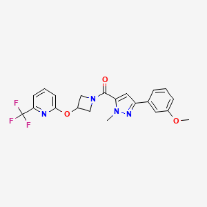 (3-(3-methoxyphenyl)-1-methyl-1H-pyrazol-5-yl)(3-((6-(trifluoromethyl)pyridin-2-yl)oxy)azetidin-1-yl)methanone