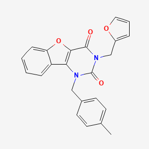 3-(Furan-2-ylmethyl)-1-[(4-methylphenyl)methyl]-[1]benzofuro[3,2-d]pyrimidine-2,4-dione