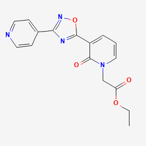 molecular formula C16H14N4O4 B2397359 ethyl [2-oxo-3-(3-pyridin-4-yl-1,2,4-oxadiazol-5-yl)pyridin-1(2H)-yl]acetate CAS No. 1396848-32-0
