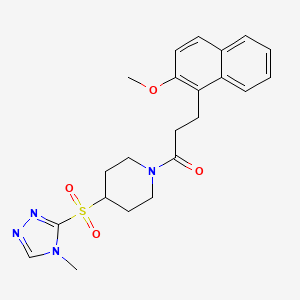 3-(2-methoxynaphthalen-1-yl)-1-(4-((4-methyl-4H-1,2,4-triazol-3-yl)sulfonyl)piperidin-1-yl)propan-1-one