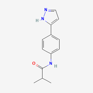 molecular formula C13H15N3O B2397364 N-(4-(1H-pyrazol-3-yl)phenyl)isobutyramide CAS No. 1185710-71-7