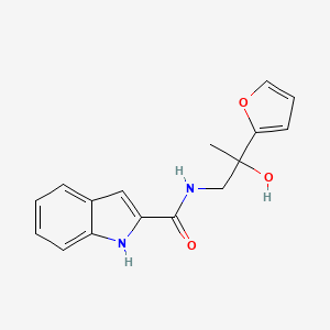 molecular formula C16H16N2O3 B2397377 N-[2-(furan-2-yl)-2-hydroxypropyl]-1H-indole-2-carboxamide CAS No. 1790199-03-9