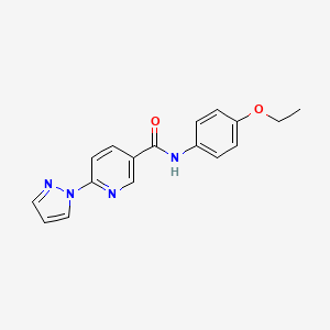 molecular formula C17H16N4O2 B2397386 N-(4-ethoxyphenyl)-6-(1H-pyrazol-1-yl)nicotinamide CAS No. 321533-68-0