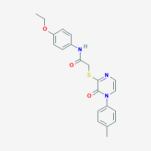 molecular formula C21H21N3O3S B2397407 N-(4-ethoxyphenyl)-2-((3-oxo-4-(p-tolyl)-3,4-dihydropyrazin-2-yl)thio)acetamide CAS No. 941888-05-7