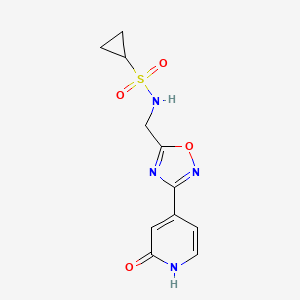 molecular formula C11H12N4O4S B2397410 N-((3-(2-oxo-1,2-dihydropyridin-4-yl)-1,2,4-oxadiazol-5-yl)methyl)cyclopropanesulfonamide CAS No. 1904302-35-7