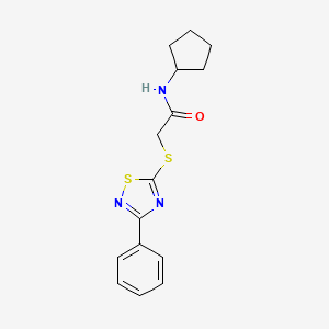 molecular formula C15H17N3OS2 B2397438 N-cyclopentyl-2-[(3-phenyl-1,2,4-thiadiazol-5-yl)sulfanyl]acetamide CAS No. 864856-29-1