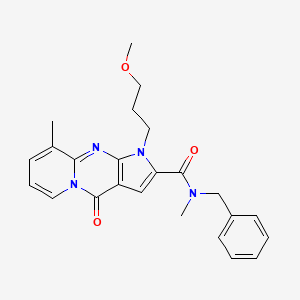 molecular formula C24H26N4O3 B2397439 N-benzyl-1-(3-methoxypropyl)-N,9-dimethyl-4-oxo-1,4-dihydropyrido[1,2-a]pyrrolo[2,3-d]pyrimidine-2-carboxamide CAS No. 900871-86-5