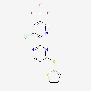2-[3-Chloro-5-(trifluoromethyl)pyridin-2-yl]-4-(thiophen-2-ylsulfanyl)pyrimidine