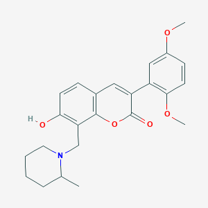 3-(2,5-dimethoxyphenyl)-7-hydroxy-8-((2-methylpiperidin-1-yl)methyl)-2H-chromen-2-one