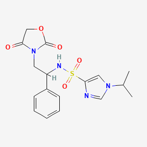 N-(2-(2,4-dioxooxazolidin-3-yl)-1-phenylethyl)-1-isopropyl-1H-imidazole-4-sulfonamide
