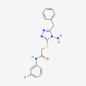 2-[(4-amino-5-benzyl-4H-1,2,4-triazol-3-yl)sulfanyl]-N-(3-fluorophenyl)acetamide