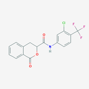 molecular formula C17H11ClF3NO3 B2397469 N-[3-chloro-4-(trifluoromethyl)phenyl]-1-oxo-3,4-dihydro-1H-2-benzopyran-3-carboxamide CAS No. 627889-81-0