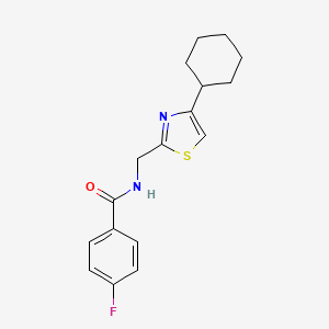 molecular formula C17H19FN2OS B2397475 N-((4-cyclohexylthiazol-2-yl)methyl)-4-fluorobenzamide CAS No. 2034239-54-6