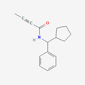 molecular formula C16H19NO B2397478 N-[cyclopentyl(phenyl)methyl]but-2-ynamide CAS No. 2094498-77-6