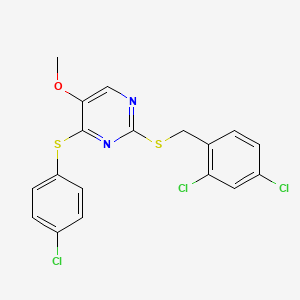 4-[(4-Chlorophenyl)sulfanyl]-2-[(2,4-dichlorobenzyl)sulfanyl]-5-pyrimidinyl methyl ether