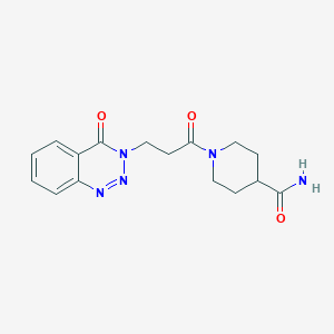 1-[3-(4-Oxo-1,2,3-benzotriazin-3-yl)propanoyl]piperidine-4-carboxamide
