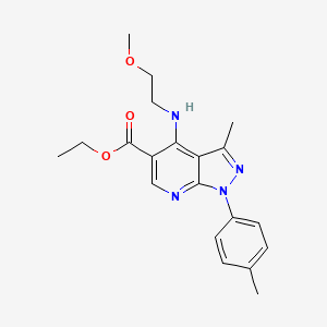 ethyl 4-[(2-methoxyethyl)amino]-3-methyl-1-(4-methylphenyl)-1H-pyrazolo[3,4-b]pyridine-5-carboxylate