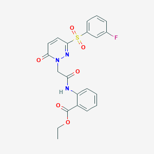 ethyl 2-({[3-[(3-fluorophenyl)sulfonyl]-6-oxopyridazin-1(6H)-yl]acetyl}amino)benzoate