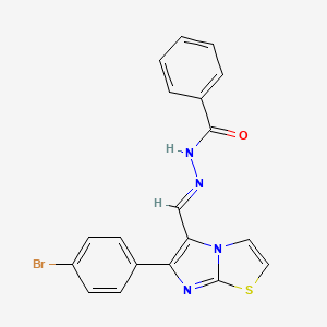N'-[(1E)-[6-(4-bromophenyl)imidazo[2,1-b][1,3]thiazol-5-yl]methylidene]benzohydrazide