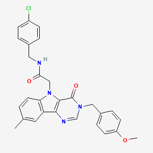 N-(4-chlorobenzyl)-2-(3-(4-methoxybenzyl)-8-methyl-4-oxo-3H-pyrimido[5,4-b]indol-5(4H)-yl)acetamide
